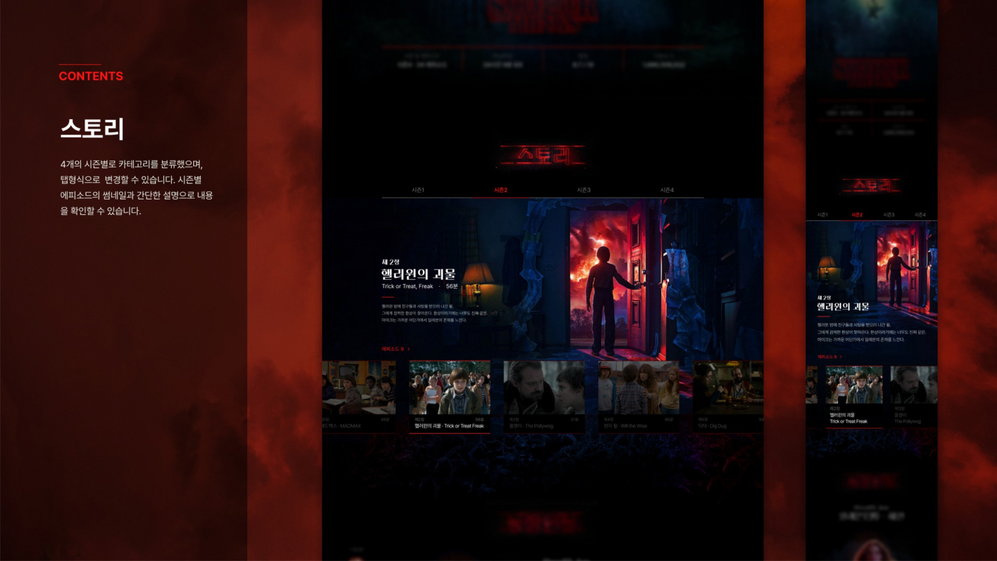 STRANGER THINGS 반응형 / UI/UX 디자이너 취업 아카데미 최다예4