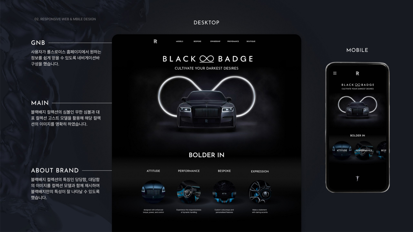 롤스로이스 반응형 / UI/UX 디자이너 취업 아카데미 이동우3