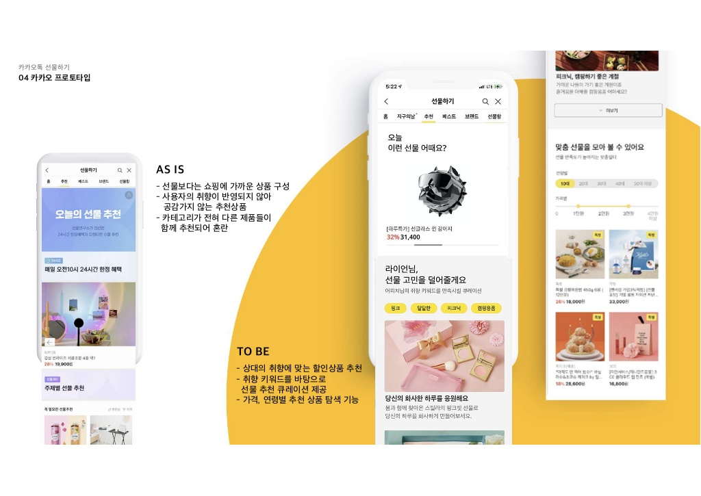 카카오톡 선물하기 / 라이트브레인 UX 아카데미 김민정, 김경희, 이현주, 이주은, 남윤지33