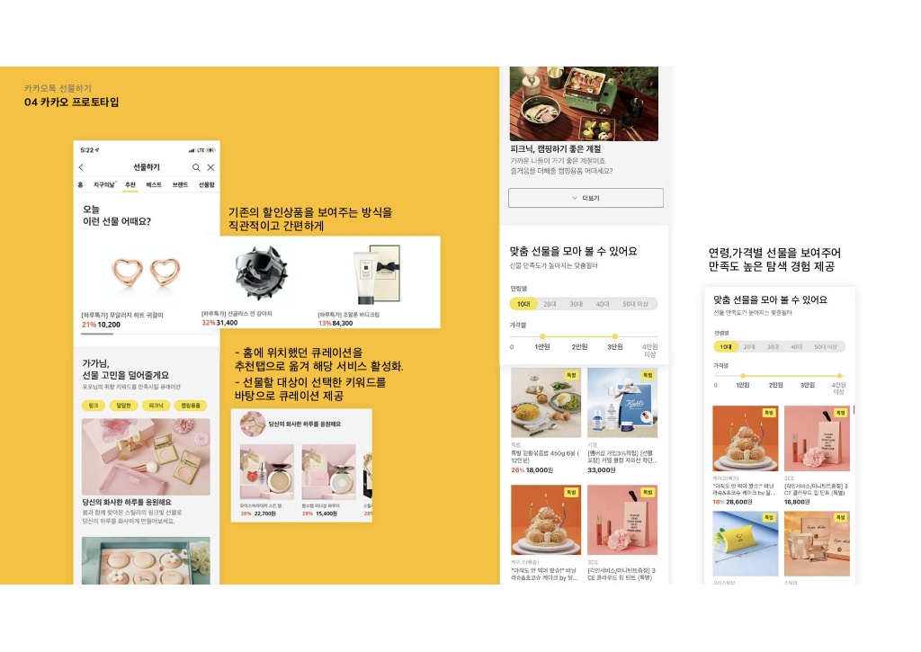 카카오톡 선물하기 / 라이트브레인 UX 아카데미 김민정, 김경희, 이현주, 이주은, 남윤지34