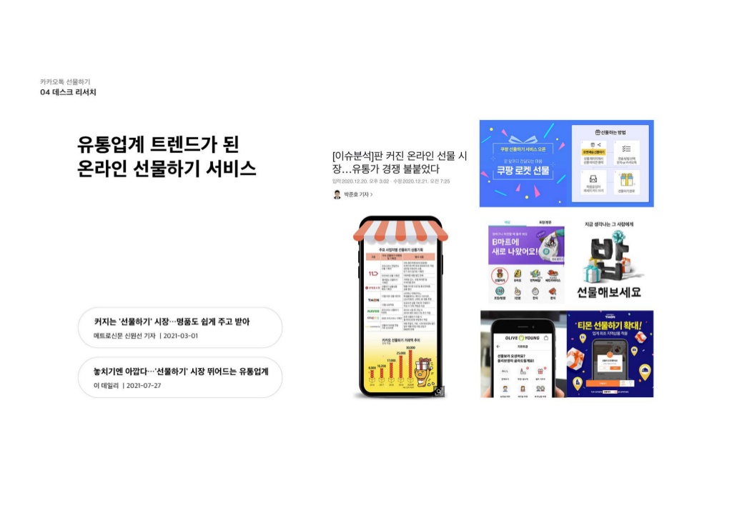 카카오톡 선물하기 / 라이트브레인 UX 아카데미 김민정, 김경희, 이현주, 이주은, 남윤지6