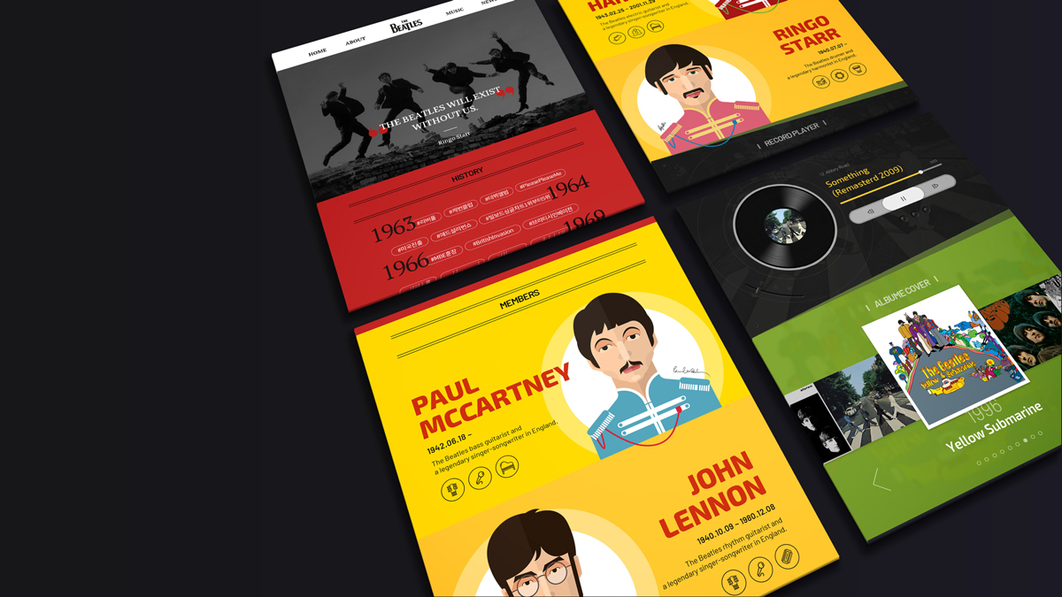 비틀즈 반응형 웹 / 모바일 & 웹 UX/UI 디자인 포트폴리오 실무 프로젝트 윤지원12