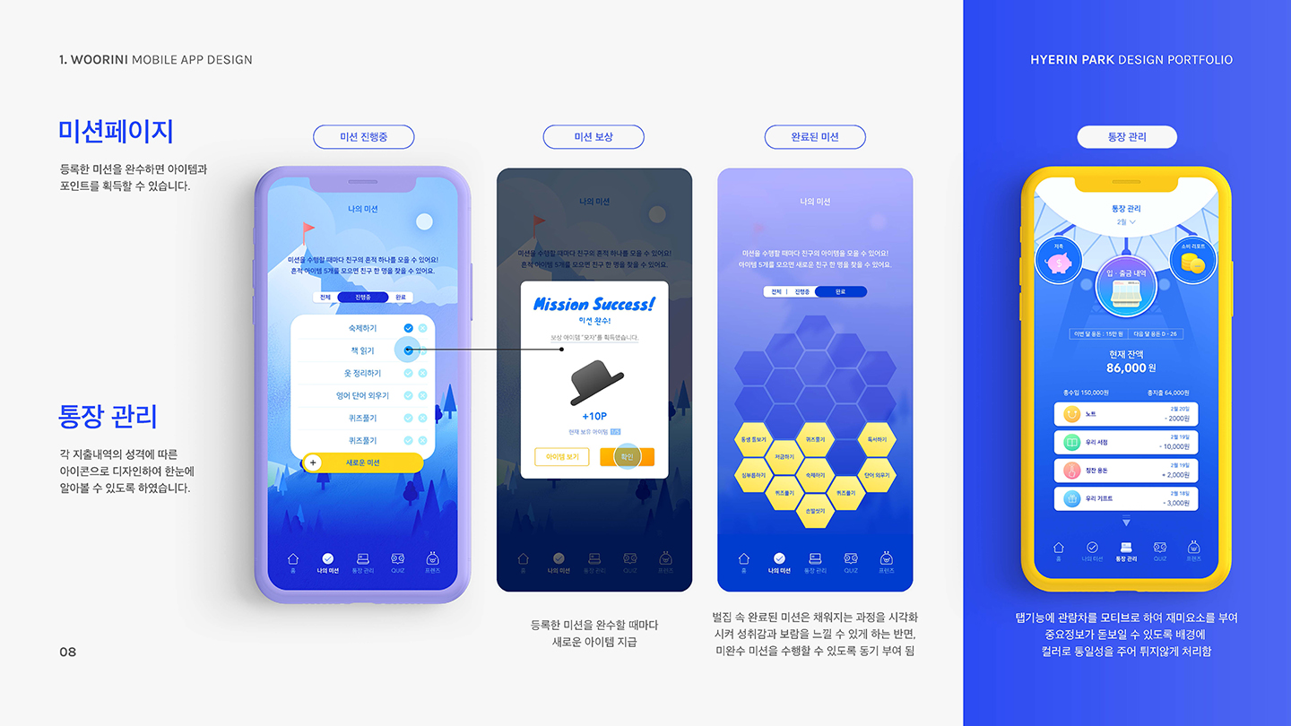 우리은행 어린이 어플 / UI/UX 디자이너 취업 아카데미 박혜린8