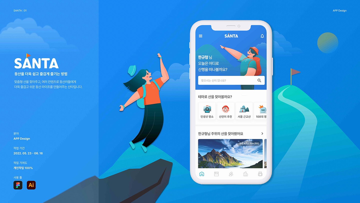 산타 모바일 앱 / UI/UX 디자이너 취업 아카데미 한규형1