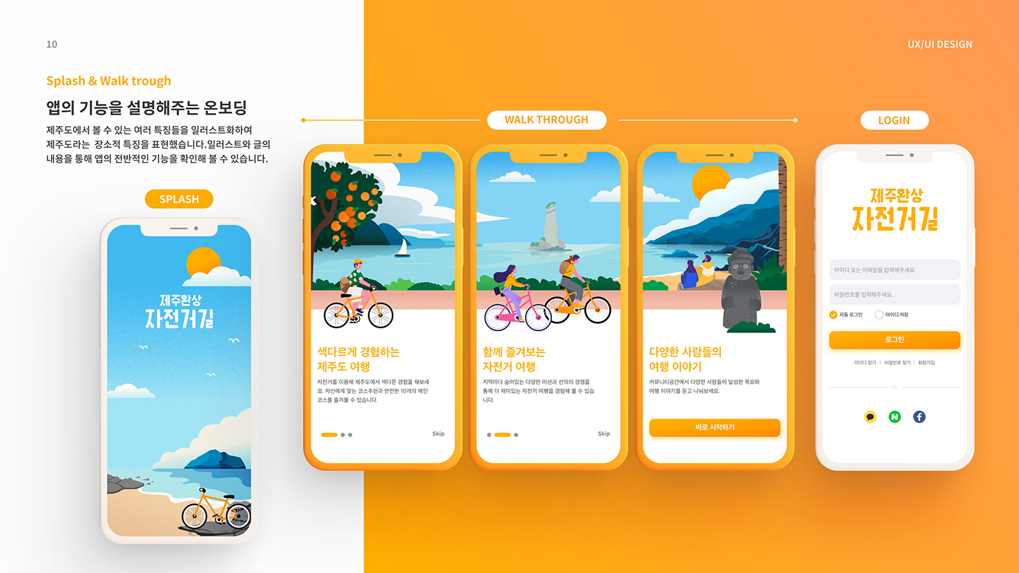제주환상 자전거길 모바일 앱 / UI/UX 디자이너 취업 아카데미 홍준표10