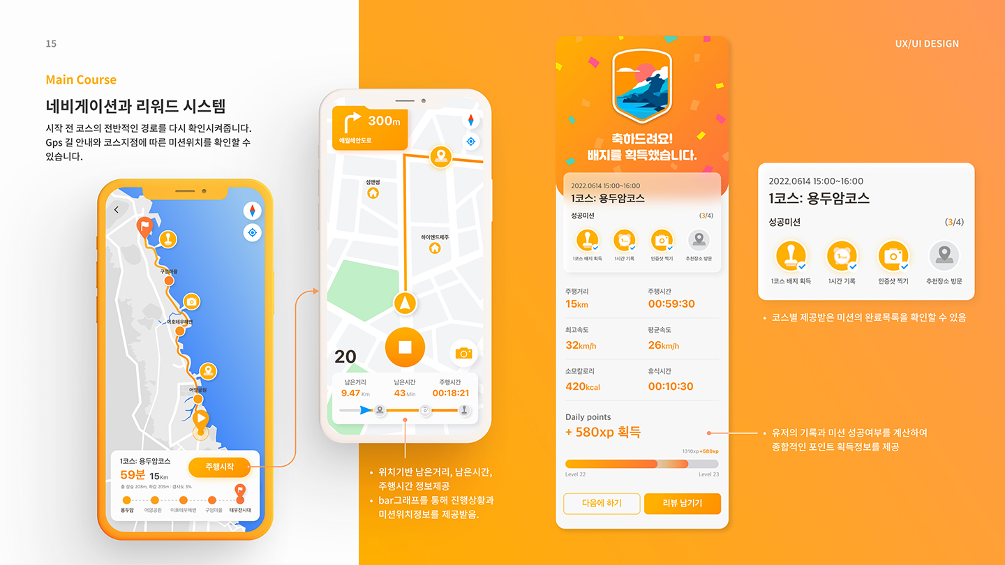 제주환상 자전거길 모바일 앱 / UI/UX 디자이너 취업 아카데미 홍준표15