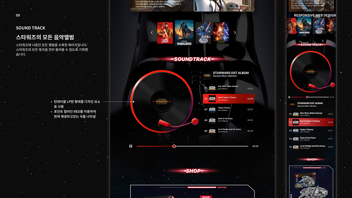 스타워즈 반응형 웹 / UI/UX 디자이너 취업 아카데미 홍준표9