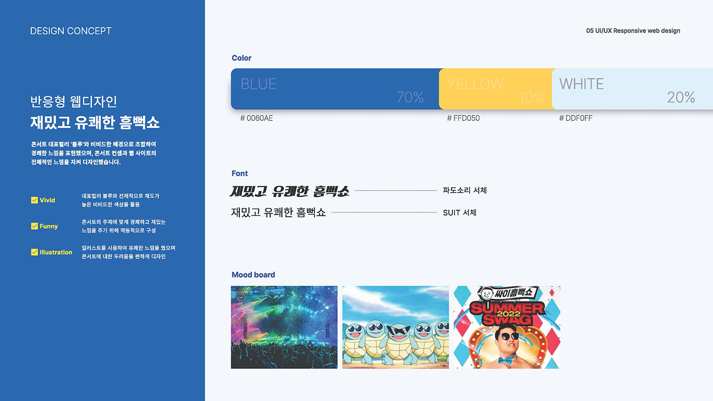 2022 흠뻑쑈 반응형 / UI/UX 디자이너 취업 아카데미 박지선2