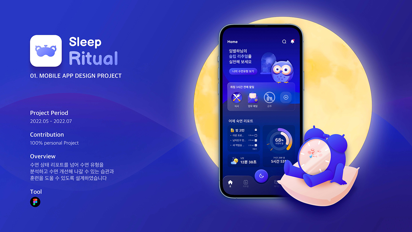 슬립 리추얼 모바일 앱 / UI/UX 디자이너 취업 아카데미 박소현1