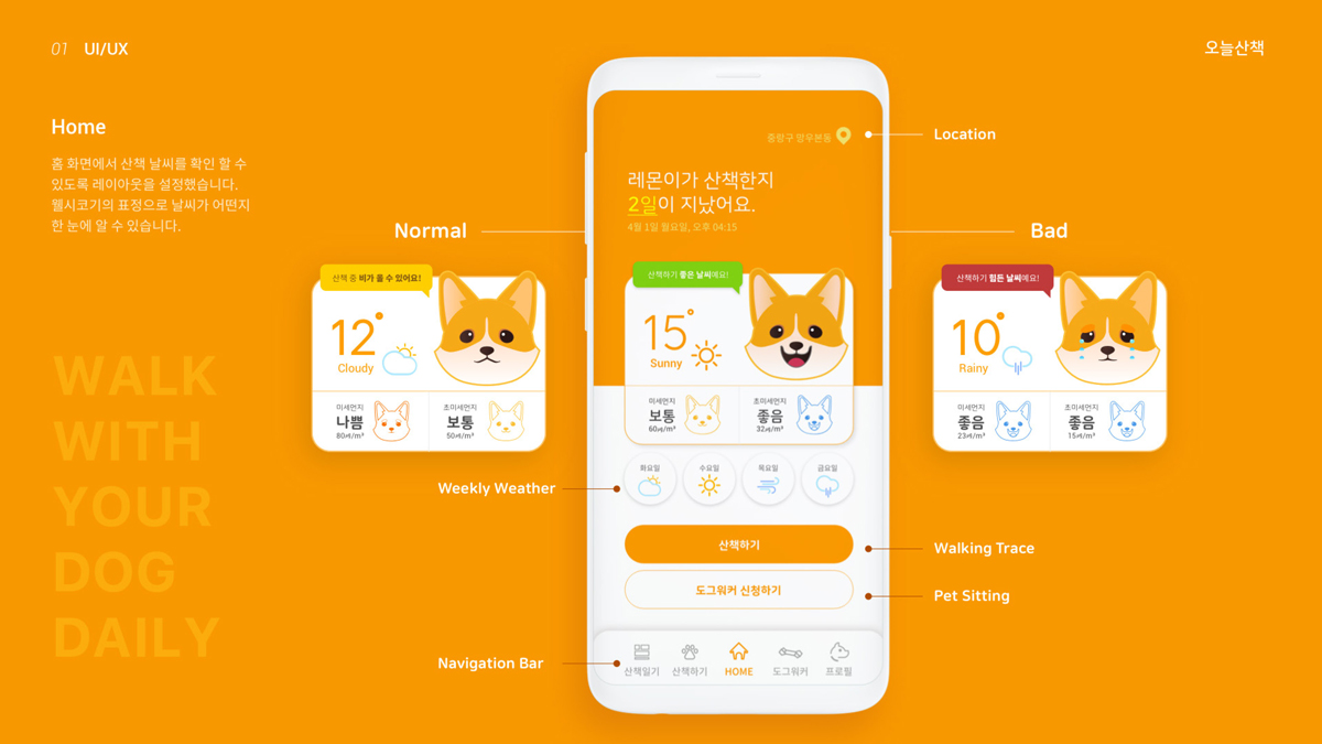 오늘산책 / 모바일 & 웹 UX/UI 디자인 포트폴리오 실무 프로젝트 임주영6