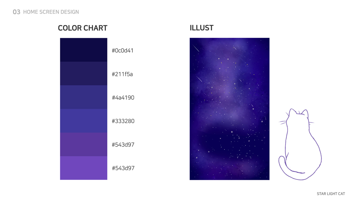 Star Light Cat / 모바일 & 웹 UX/UI 디자인 포트폴리오 실무 프로젝트 이경진2