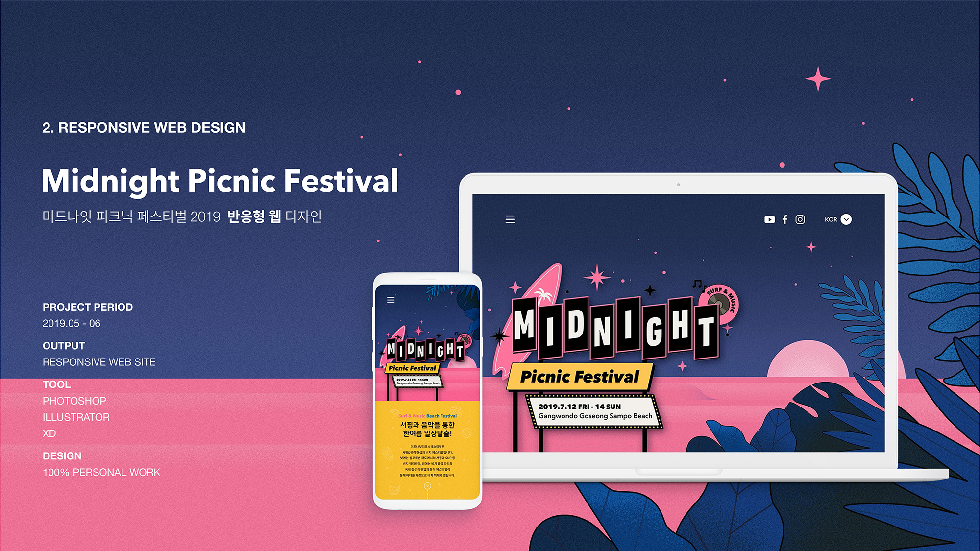 Midnight Picnic Festival / 모바일 & 웹 UX/UI 디자인 포트폴리오 실무 프로젝트 김민진1