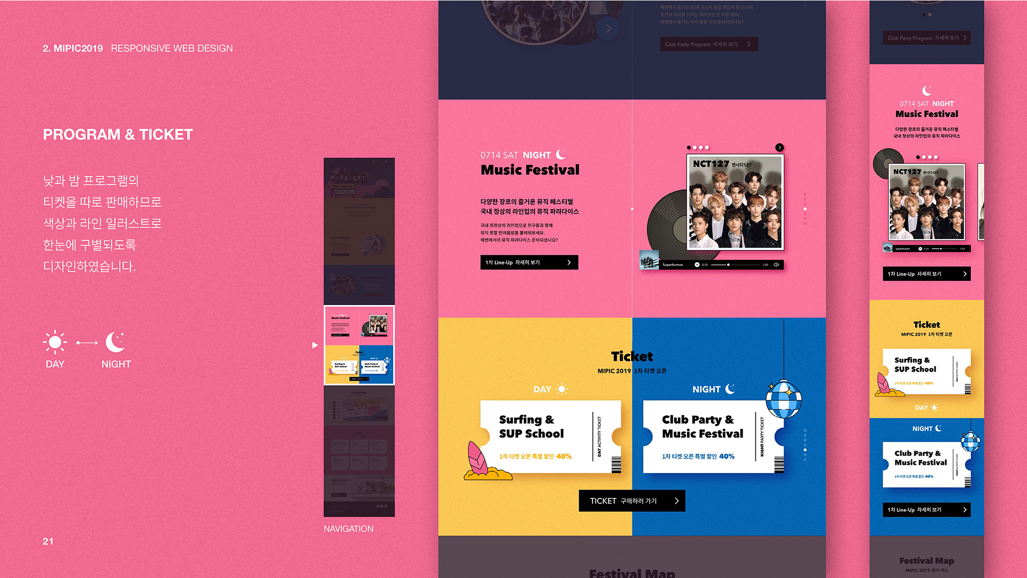 Midnight Picnic Festival / 모바일 & 웹 UX/UI 디자인 포트폴리오 실무 프로젝트 김민진6