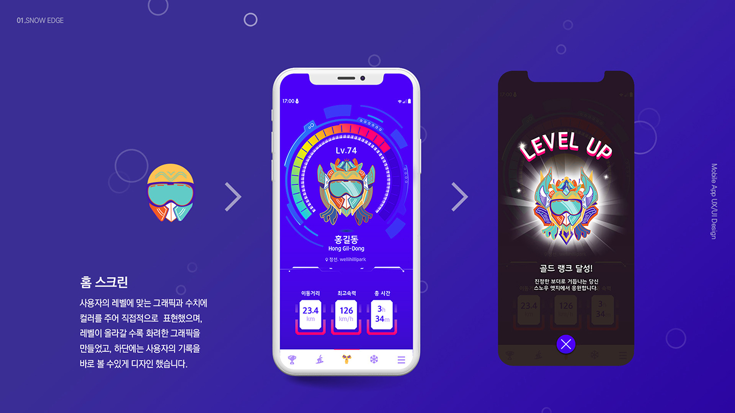 SNOW EDGE / 모바일 & 웹 UX/UI 디자인 포트폴리오 실무 프로젝트 손채하4