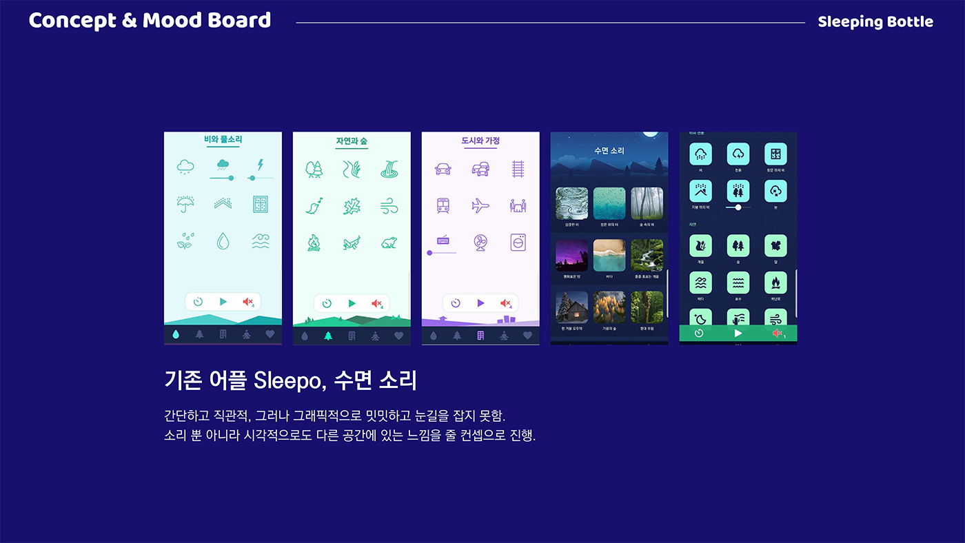 Sleeping Bottle / 모바일 & 웹 UX/UI 디자인 포트폴리오 실무 프로젝트 김송영2