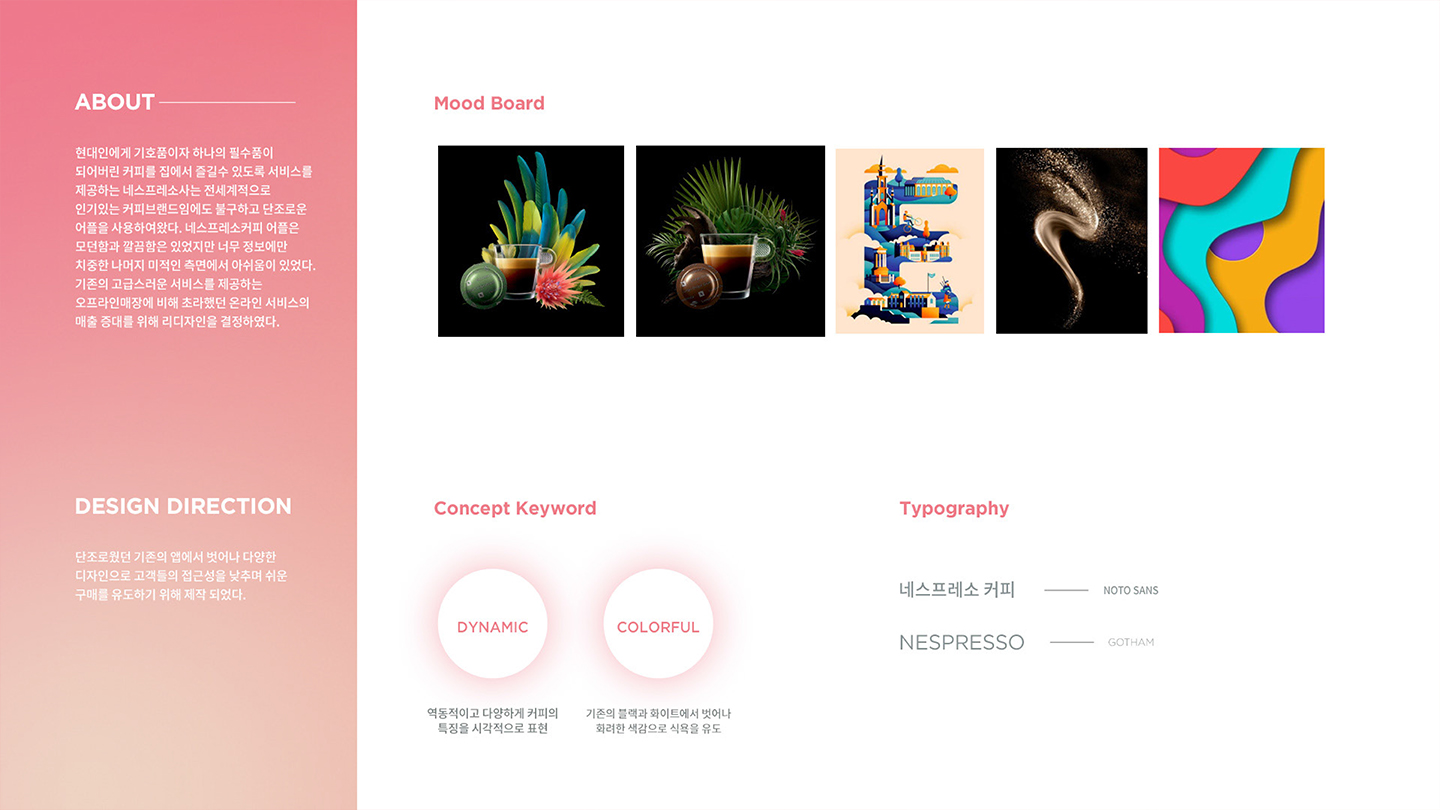 NESPRESSO COFFEE / 모바일 & 웹 UX/UI 디자인 포트폴리오 실무 프로젝트 손새별2