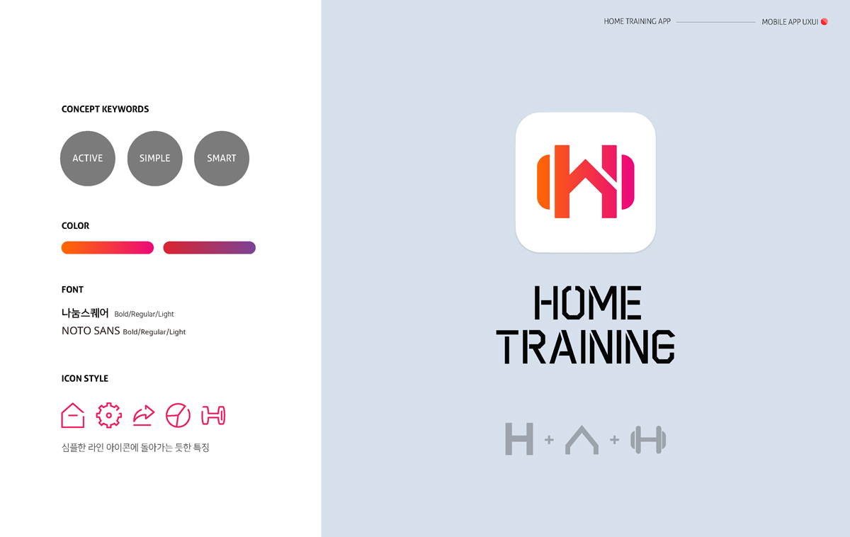 홈 트레이닝 앱 리디자인 / 모바일 & 웹 UX/UI 디자인 포트폴리오 실무 프로젝트 장성연3
