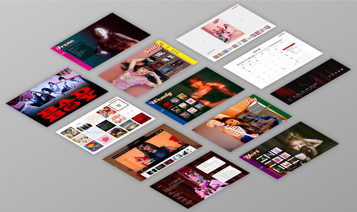레드벨벳 오피셜 웹사이트 / 모바일 & 웹 UX/UI 디자인 포트폴리오 실무 프로젝트 김주향9