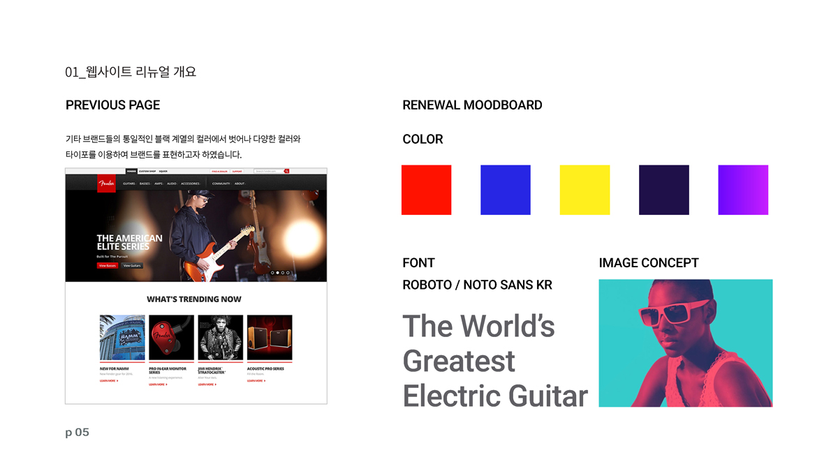 Fender 웹사이트 리뉴얼 / 모바일 & 웹 UX/UI 디자인 포트폴리오 실무 프로젝트 엄혜지2