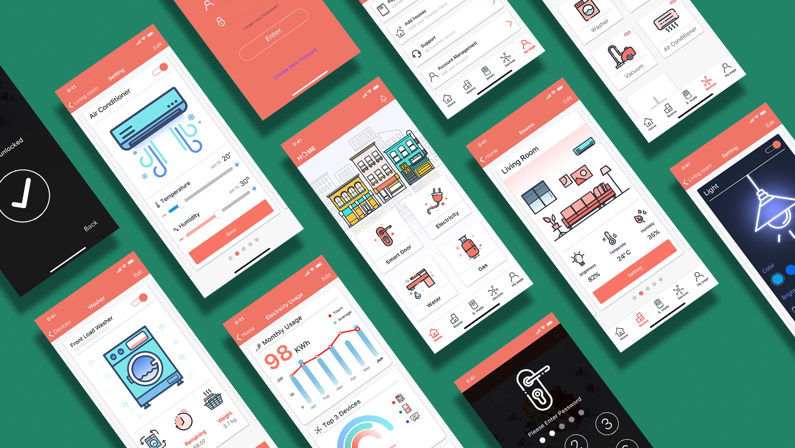 스마트홈 앱디자인 / UX/UI 모바일&웹 디자인 스페셜리스트 전현우9