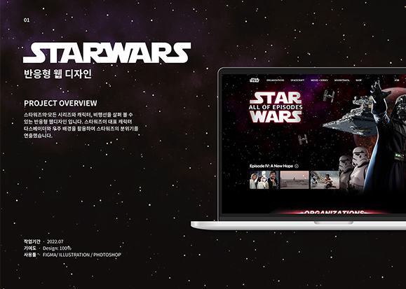 스타워즈 반응형 웹 / UI/UX 디자이너 취업 아카데미 홍준표