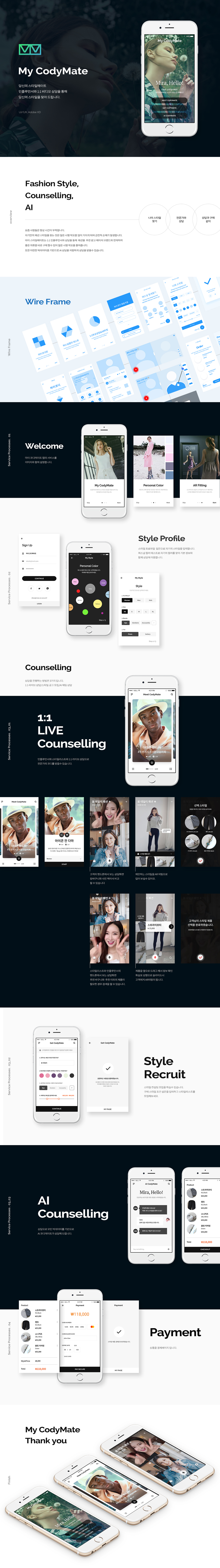 My CodyMate / 모바일 앱 : 프로토타이핑,  UI 설계 & GUI 디자인 포트폴리오 박미라1