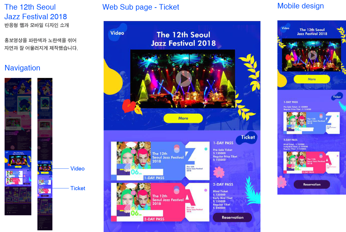 Seoul Jazz Festival / 모바일 & 웹 UX/UI 디자인 포트폴리오 실무 프로젝트 이자경8