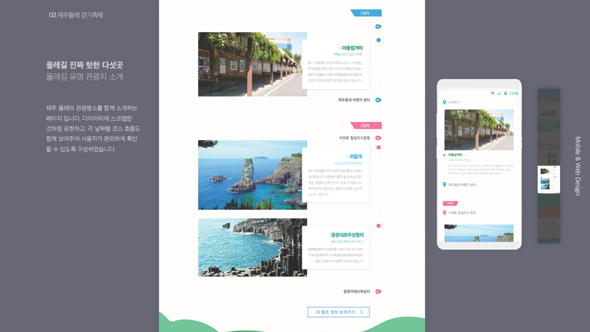 제주올레 걷기 축제 웹사이트 리디자인 / 모바일 & 웹 UX/UI 디자인 포트폴리오 실무 프로젝트 최소영8