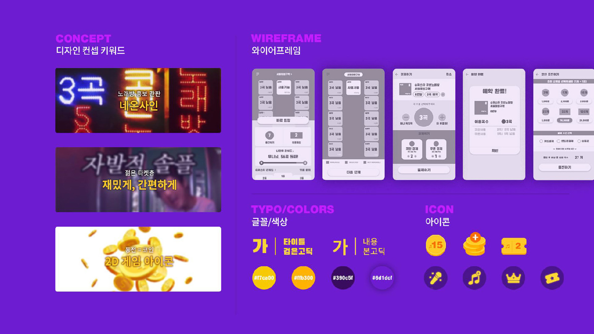 슈퍼스타 코인노래방 / 모바일 & 웹 UX/UI 디자인 포트폴리오 실무 프로젝트 정문희2