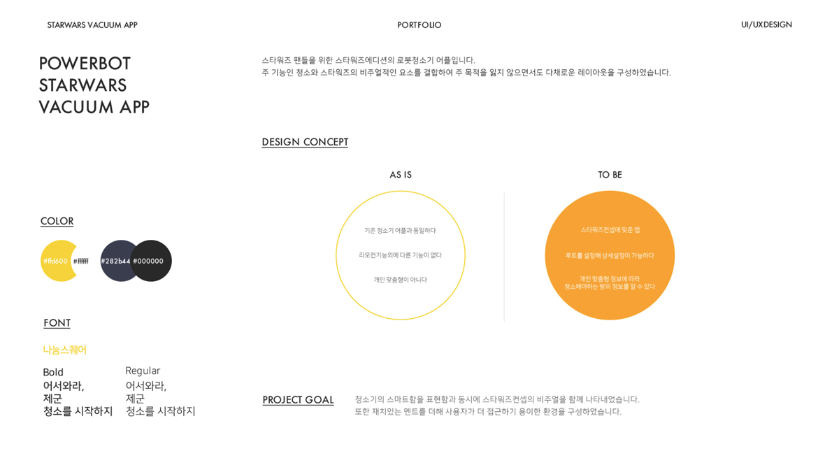 파워봇 스타워즈 앱 / 모바일 & 웹 UX/UI 디자인 포트폴리오 실무 프로젝트 김지유2