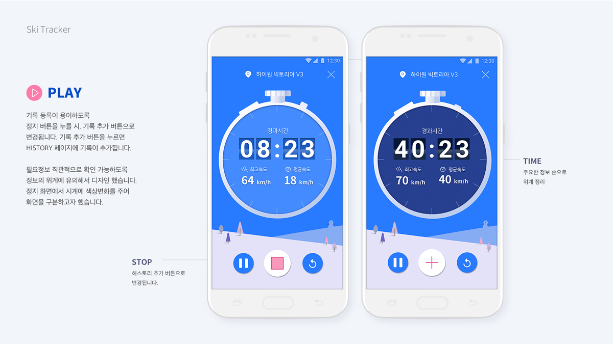 Ski Tracker / 모바일 & 웹 UX/UI 디자인 포트폴리오 실무 프로젝트 김민영7
