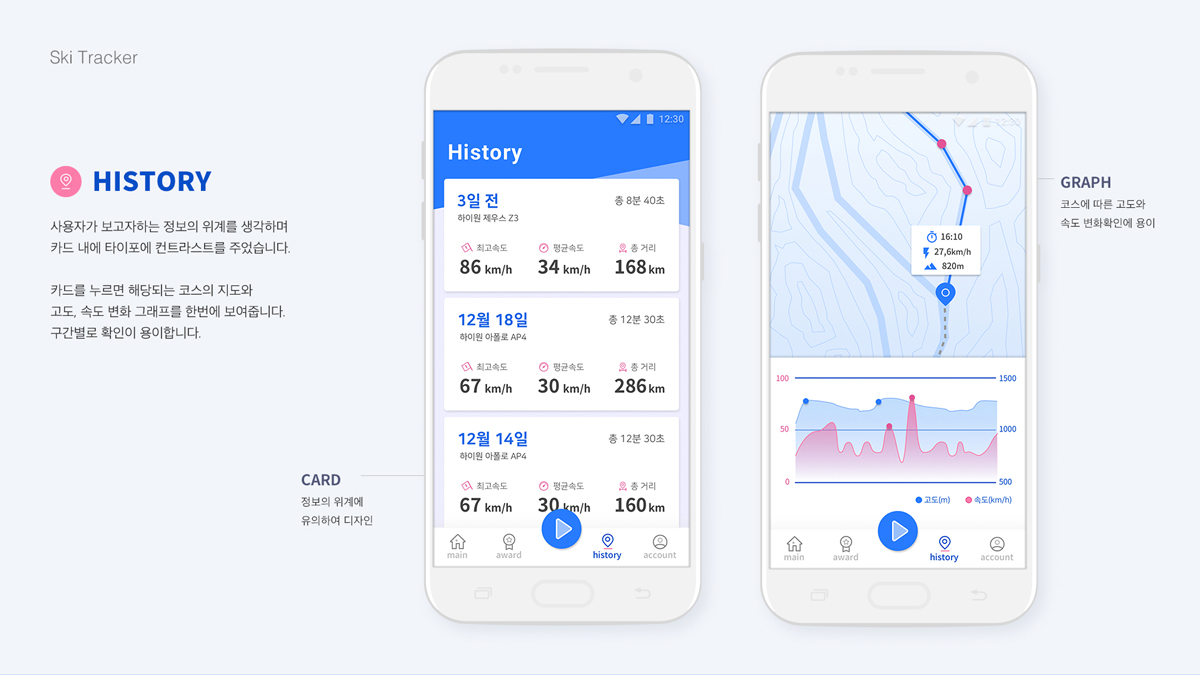 Ski Tracker / 모바일 & 웹 UX/UI 디자인 포트폴리오 실무 프로젝트 김민영8