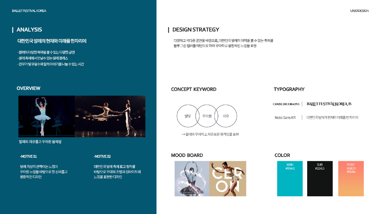 대한민국 발레축제 / 모바일 & 웹 UX/UI 디자인 포트폴리오 실무 프로젝트 이예지2