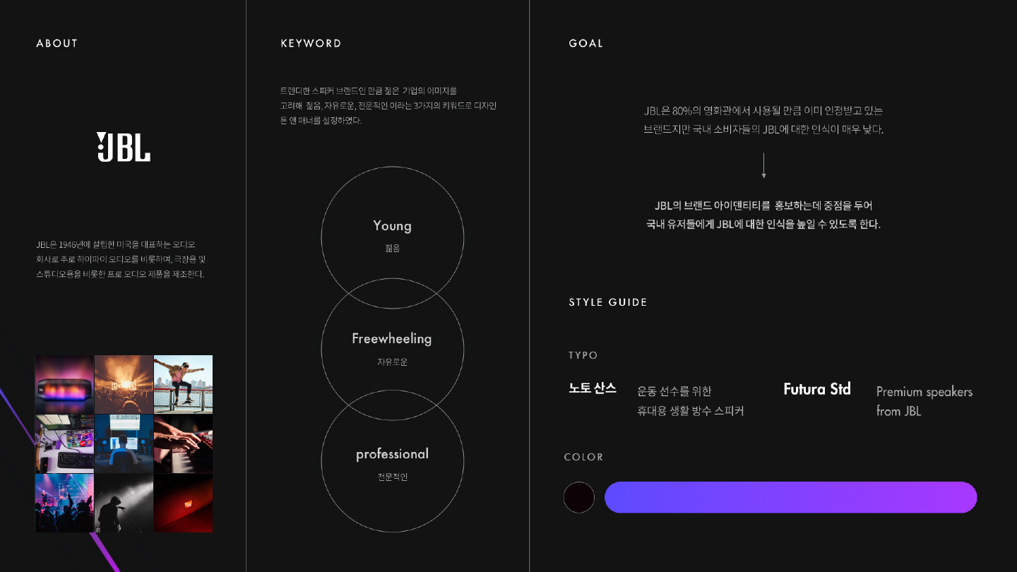 JBL / 모바일 & 웹 UX/UI 디자인 포트폴리오 실무 프로젝트 이예원3