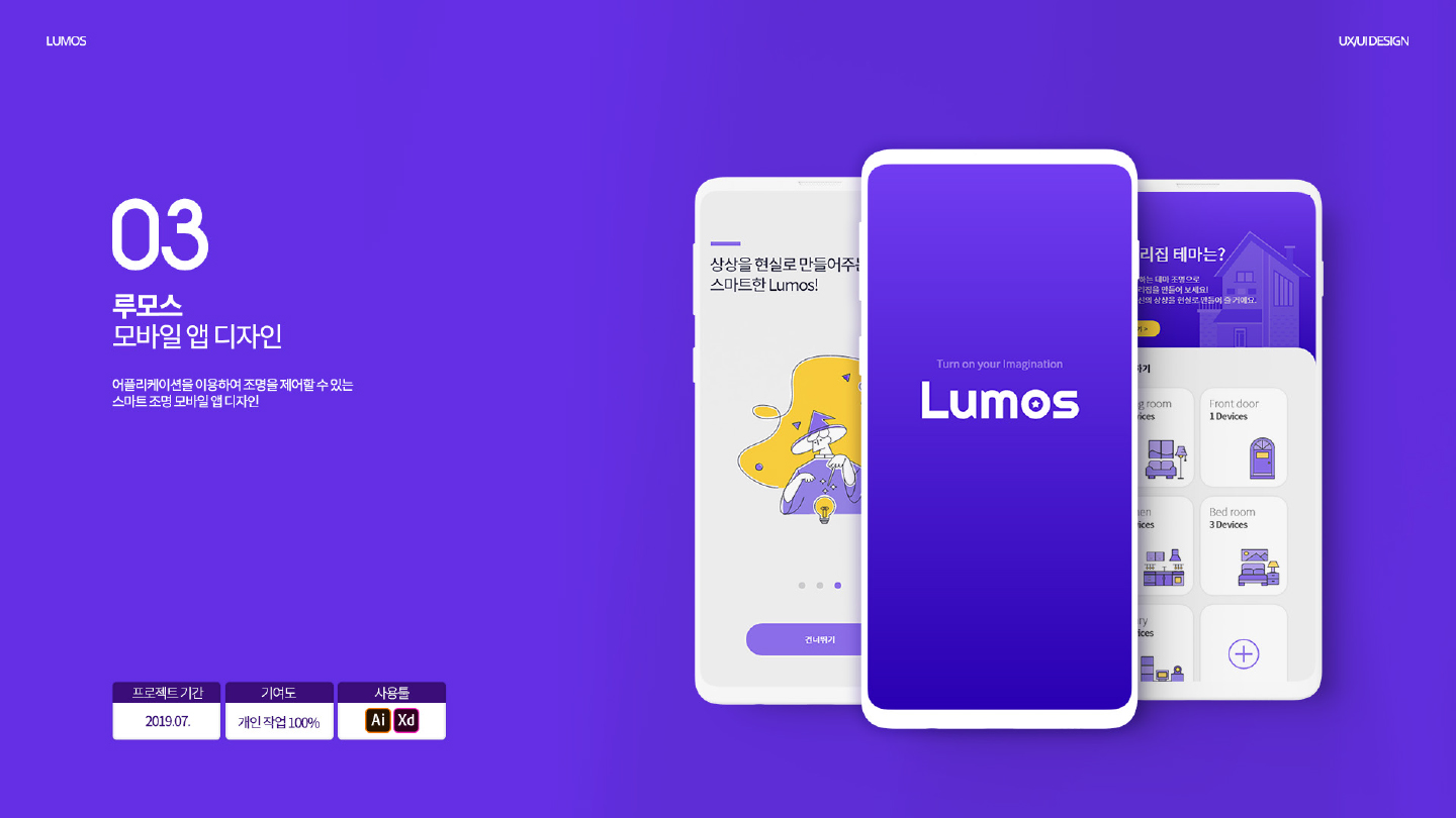 루모스 / 모바일 & 웹 UX/UI 디자인 포트폴리오 실무 프로젝트 이예지1