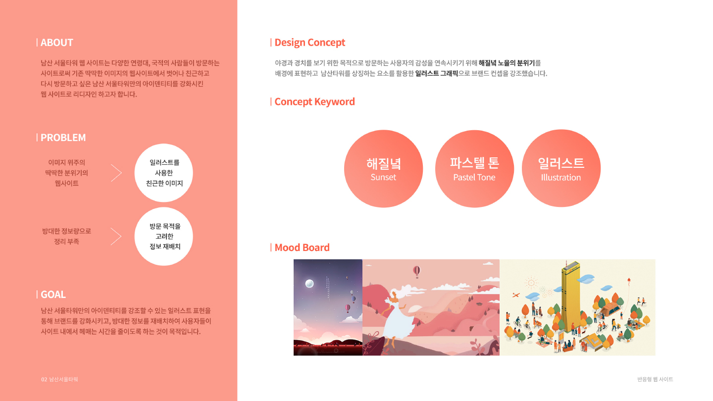 남산 서울타워 / 모바일 & 웹 UX/UI 디자인 포트폴리오 실무 프로젝트 전소은2