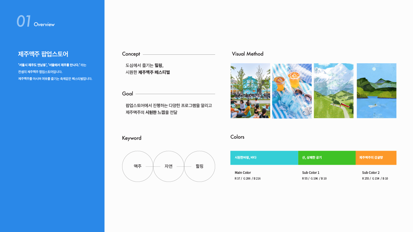 제주맥주 팝업스토어 / 모바일 & 웹 UX/UI 디자인 포트폴리오 실무 프로젝트 김승주2