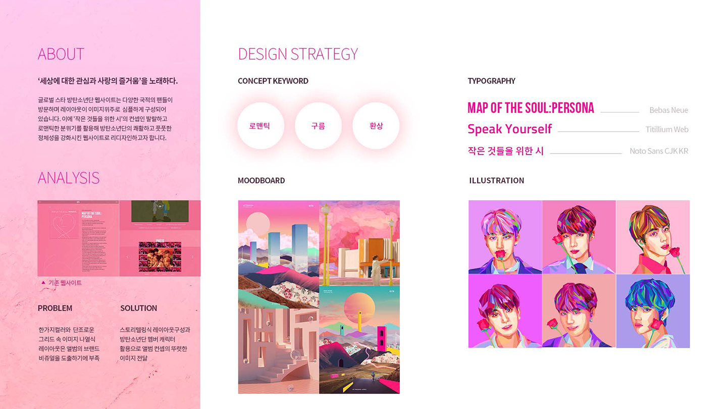 방탄소년단 사이트 리뉴얼 / UI/UX 디자이너 취업 아카데미 최란2