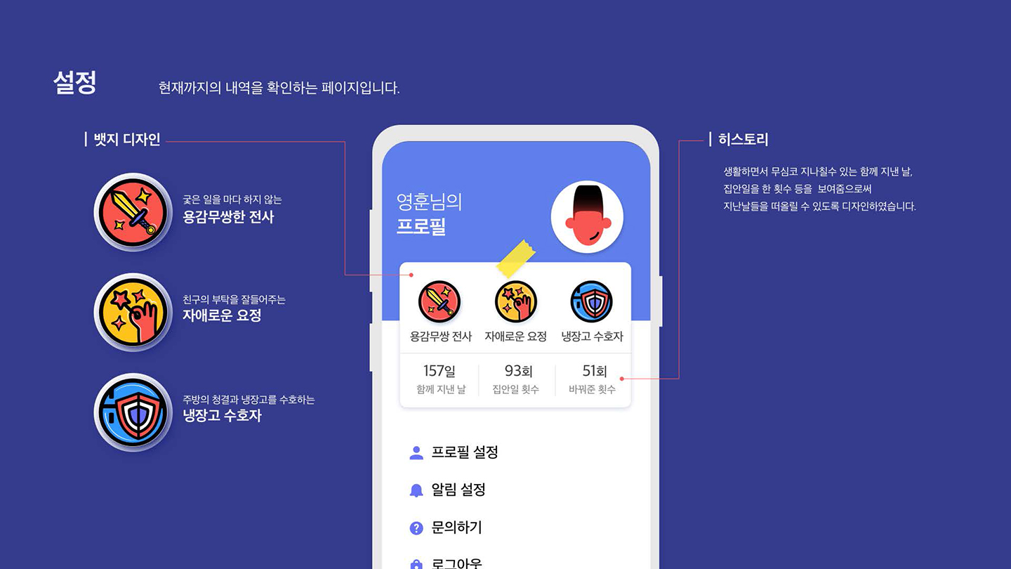집안일 분담 앱 / UI/UX 디자이너 취업 아카데미 최서호10