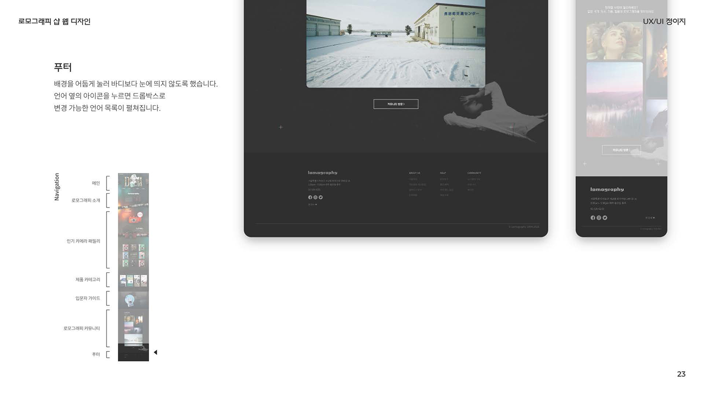 로모그래피 온라인샵 반응형웹 / UI/UX 디자이너 취업 아카데미 정이지10