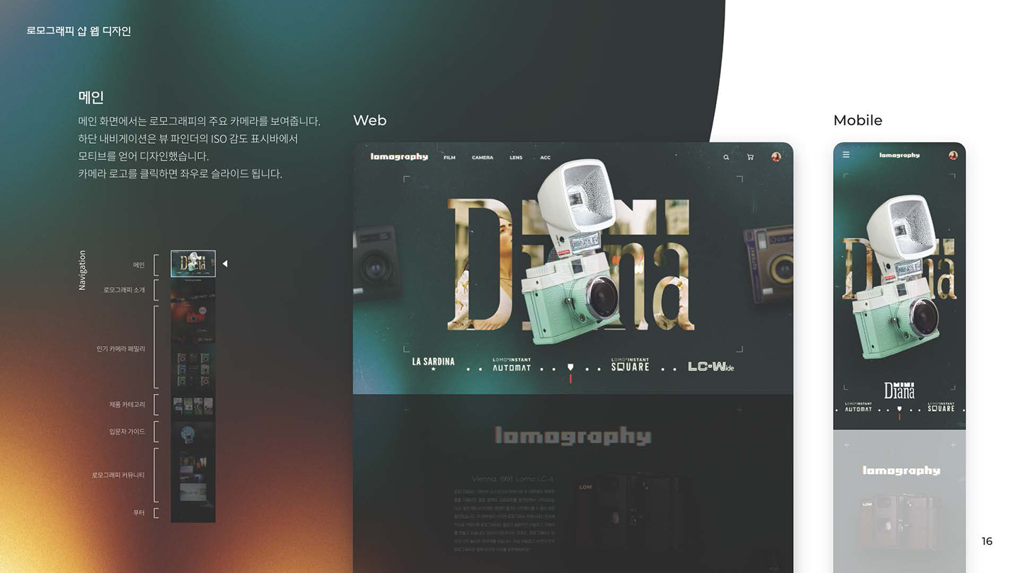 로모그래피 온라인샵 반응형웹 / UI/UX 디자이너 취업 아카데미 정이지3