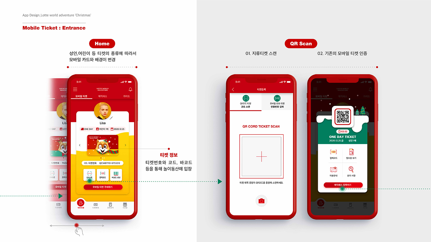 롯데월드 크리스마스 어플 / 취업 아카데미(모바일 & 웹 UX/UI 디자인 포트폴리오 실무 프로젝트) 강은지8