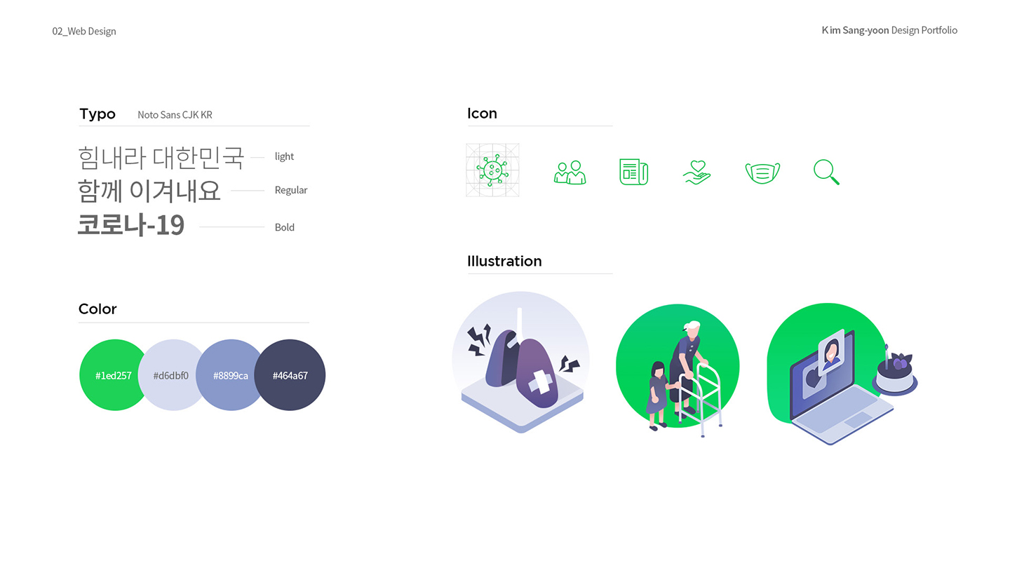 코로나-19 웹사이트 / 취업 아카데미(모바일 & 웹 UX/UI 디자인 포트폴리오 실무 프로젝트)									 김상윤3