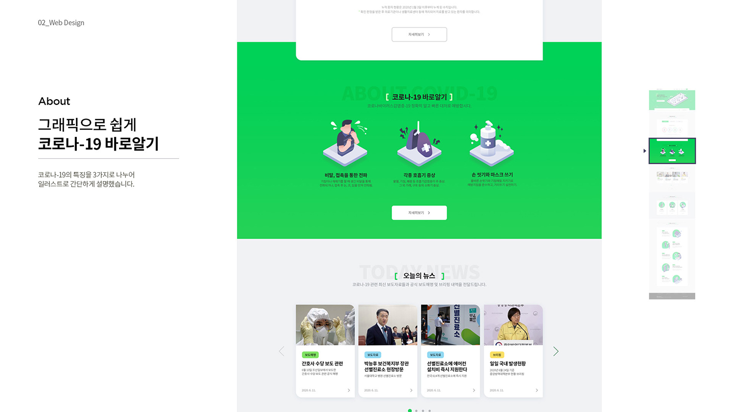 코로나-19 웹사이트 / 취업 아카데미(모바일 & 웹 UX/UI 디자인 포트폴리오 실무 프로젝트)									 김상윤6