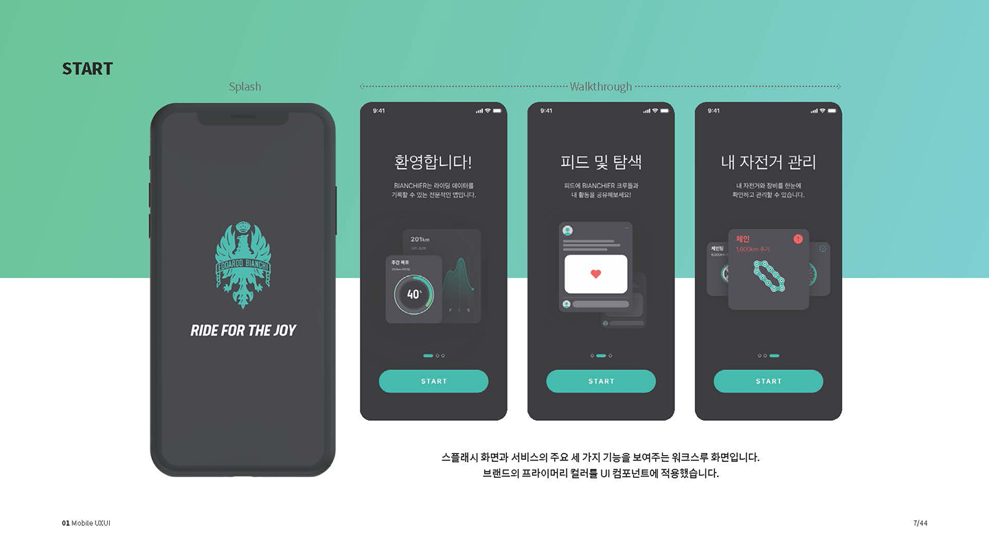 비앙키 라이딩 기록 어플 / UI/UX 디자이너 취업 아카데미 권민지4