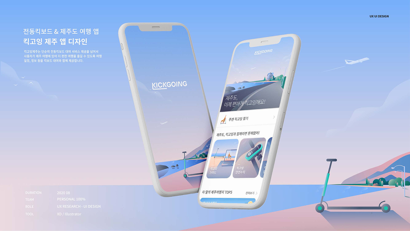 킥고잉 제주 앱 / UI/UX 디자이너 취업 아카데미 서민경1