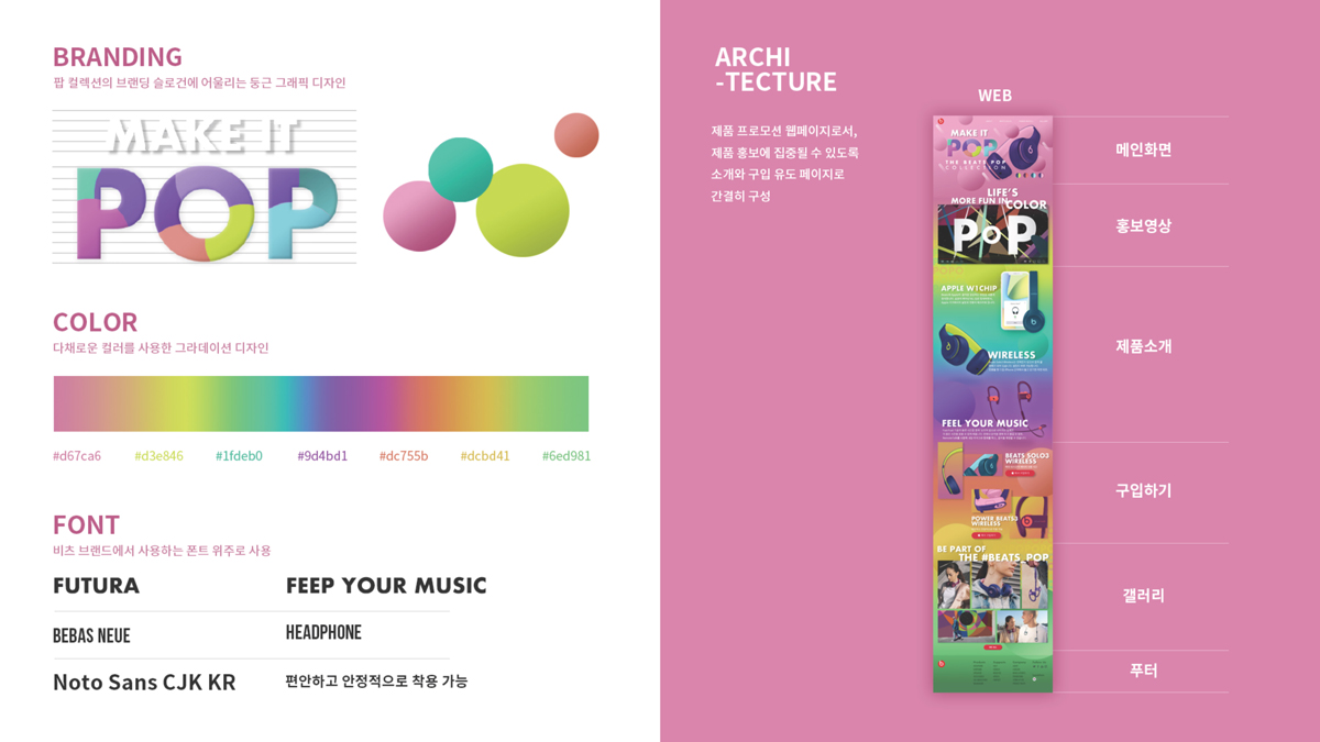 Beats Pop Collection / 모바일 & 웹 UX/UI 디자인 포트폴리오 실무 프로젝트 신경연2