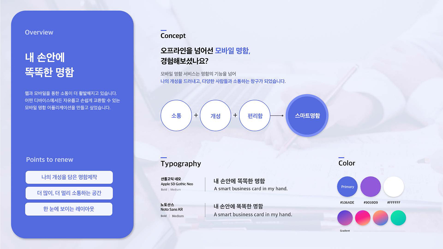 스마트 명함 / UI/UX 디자이너 취업 아카데미 양희정2
