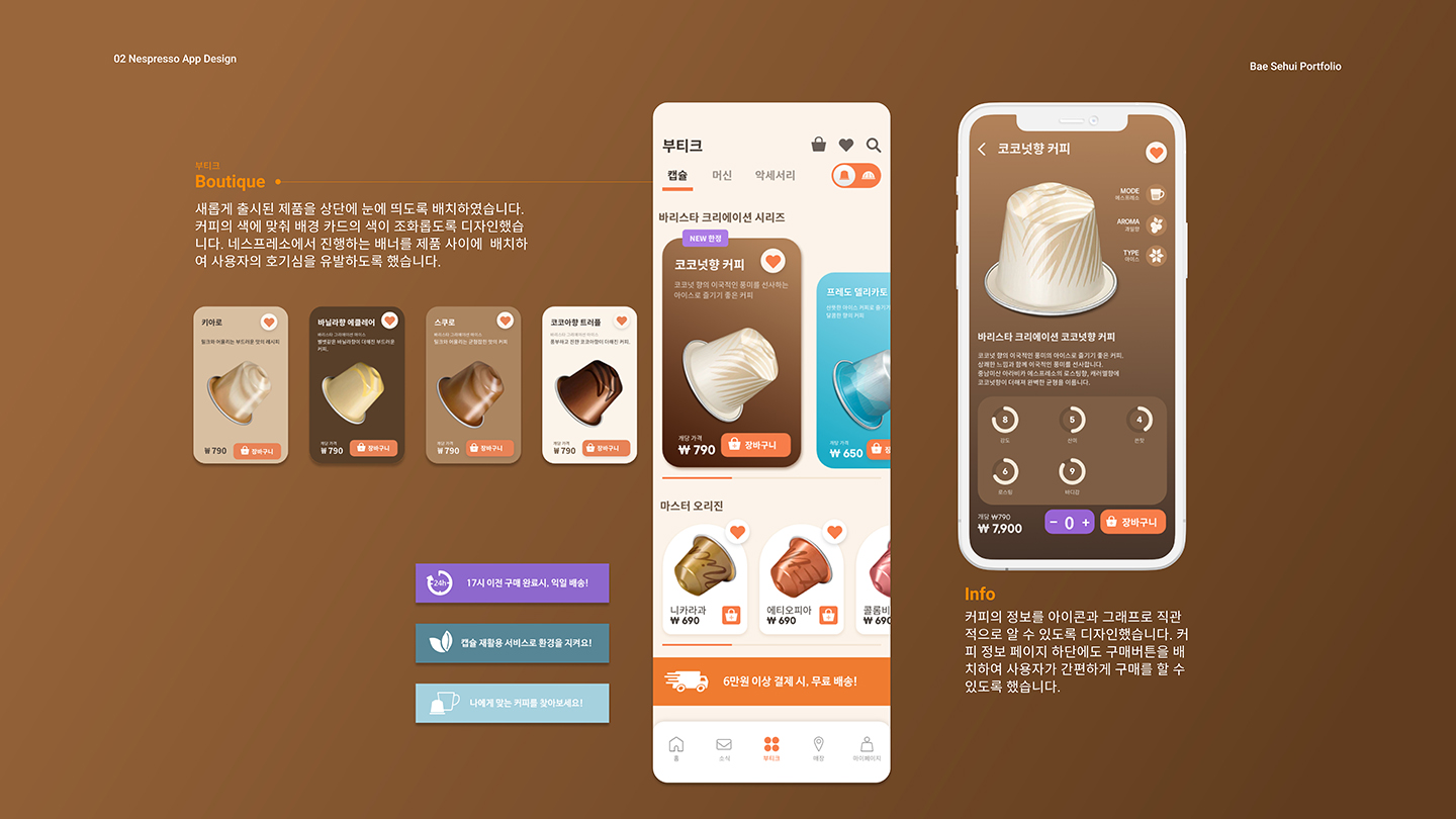네스프레소 앱 / UI/UX 디자이너 취업 아카데미 배세희10